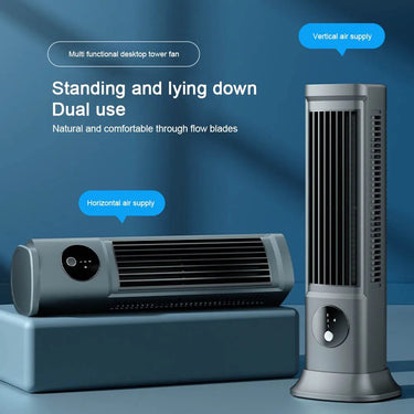 USB Rechargeable Bladeless Tower Fan – Slim & Silent - InspiredGrabs.com